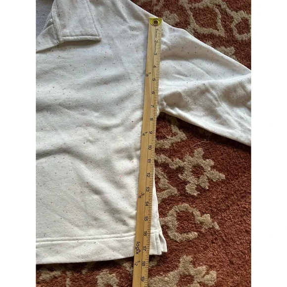 Colsie Cozy Colorful Speckled Lightweight Cropped Pullover Sweater White L Large - Picture 8 of 9